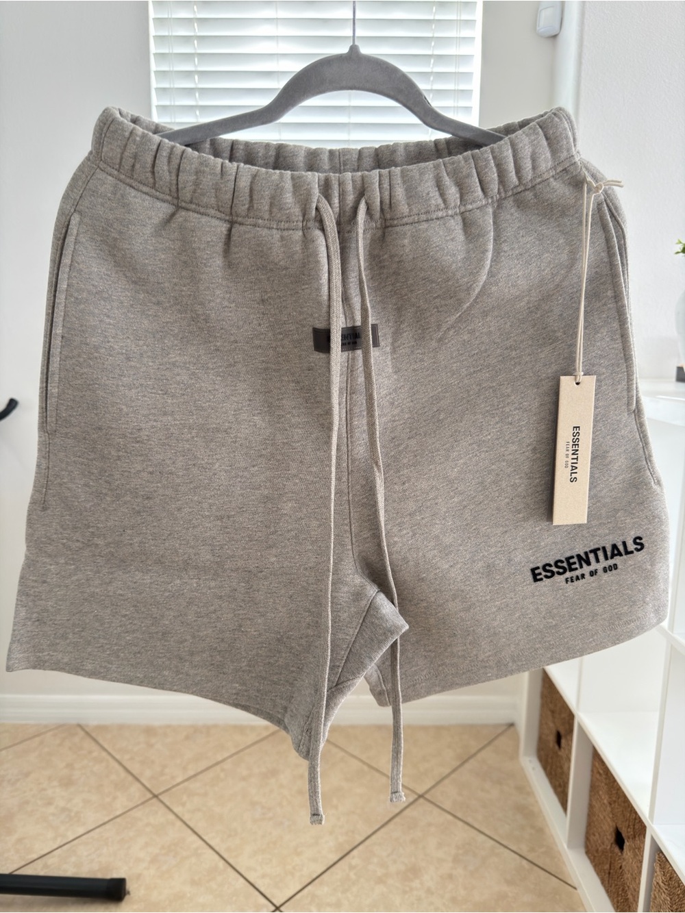 Fear of God ESSENTIALS Men’s Heather Gray Drawstring Athletic Shorts